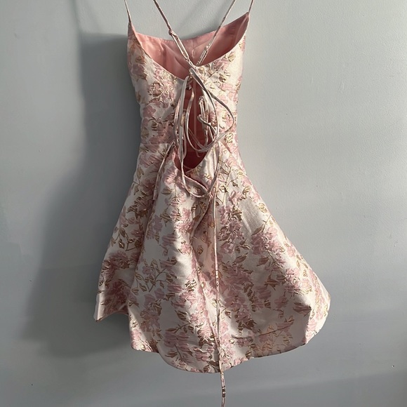 Rose Embossed Pink Dress - Picture 8 of 9